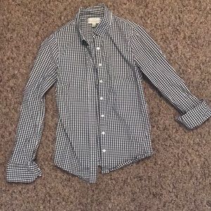 J Crew Black and white gingham button up